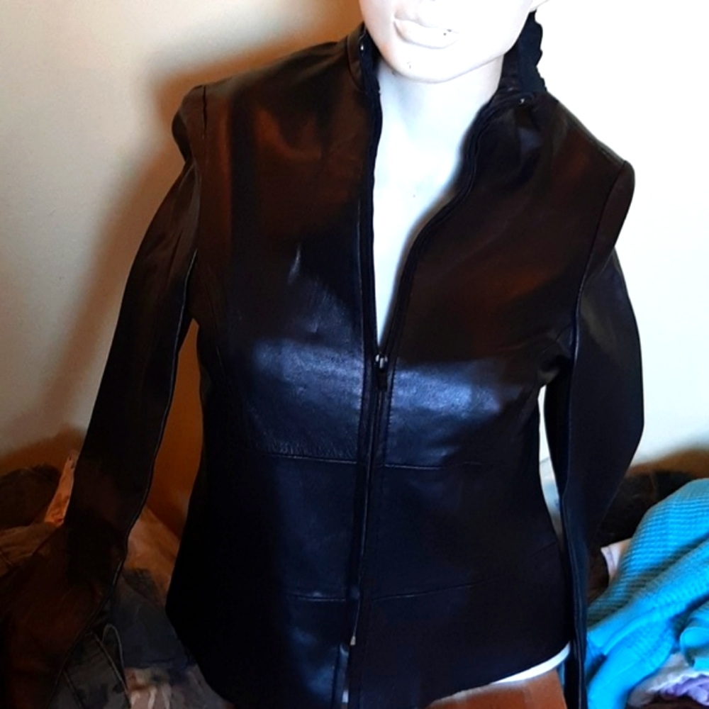 High End Leather Jacket With Tassels